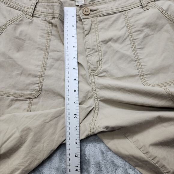 Vintage St Johns Bay Pants Women 16 Tan Khaki Cargo Capri Drawstring Hem Stretch - Picture 8 of 11
